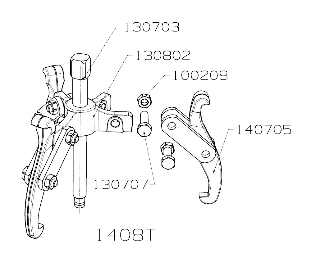 EXTRACTOR REVERSIBLE FORZA SERIE 1400T DE 3 PATAS